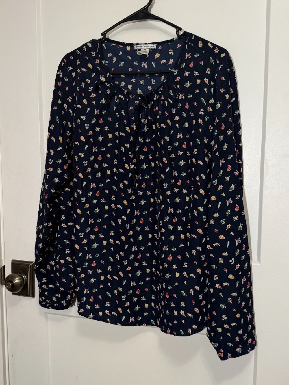 Dalia Collection Navy Floral Blouse